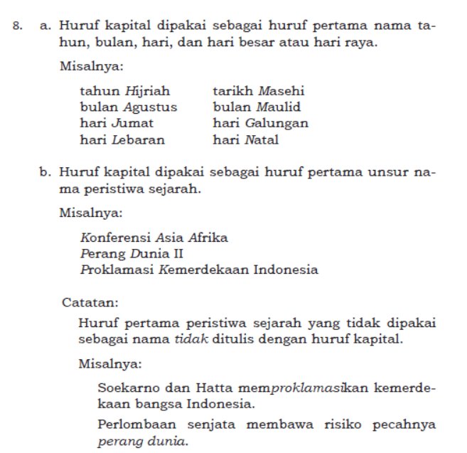 Detail Contoh Penggunaan Huruf Kapital Nomer 3