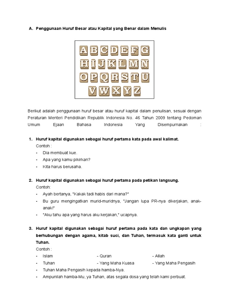 Detail Contoh Penggunaan Huruf Kapital Nomer 49