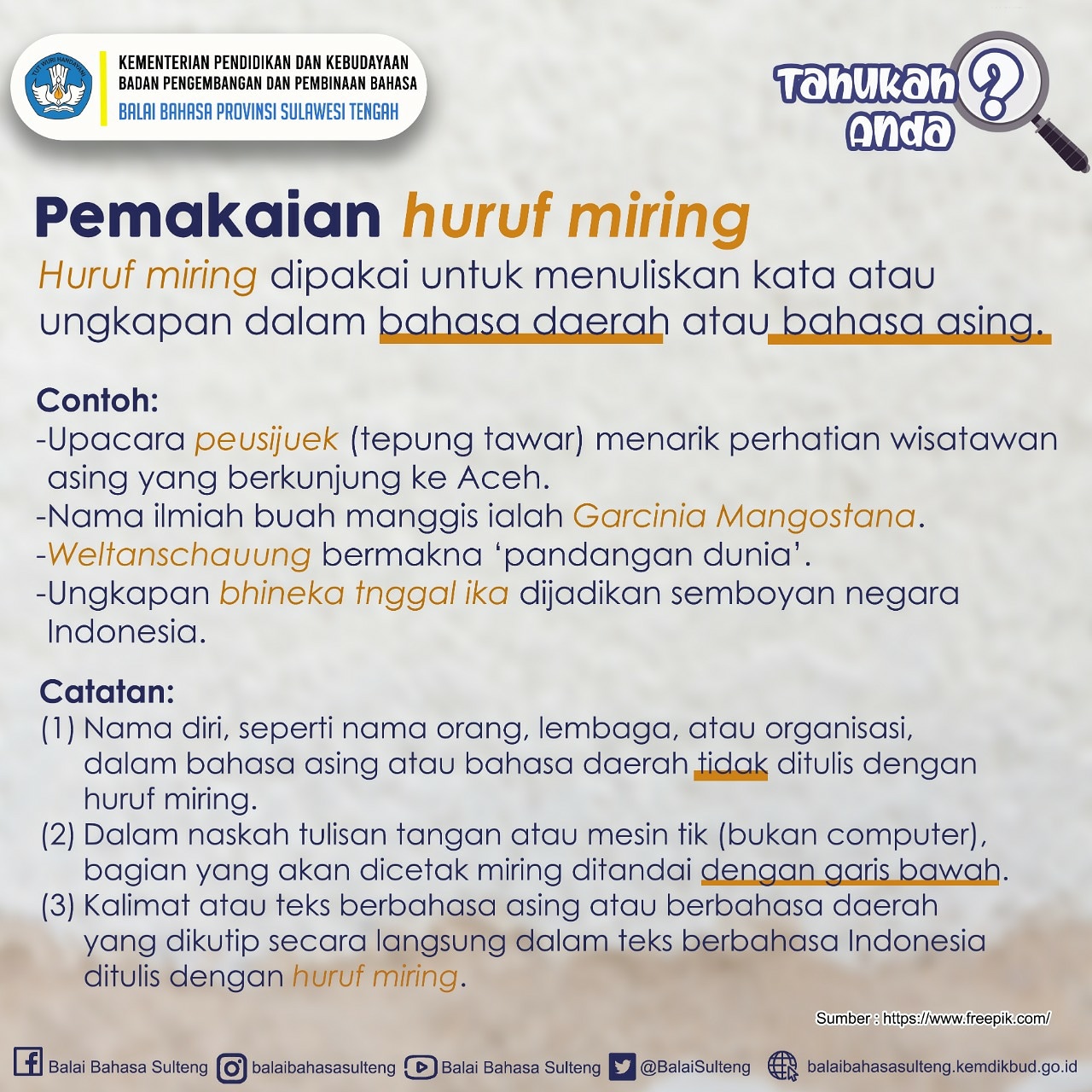 Detail Contoh Penggunaan Huruf Miring Nomer 3