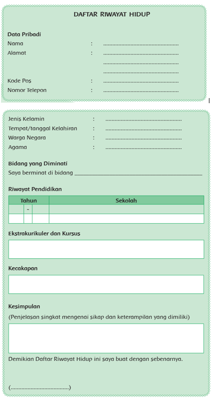 Download Contoh Pengisian Daftar Riwayat Hidup Nomer 19