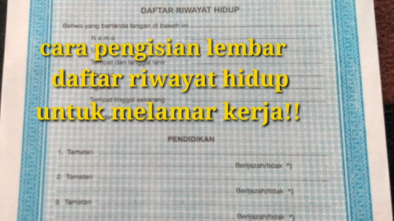 Detail Contoh Pengisian Daftar Riwayat Hidup Nomer 22