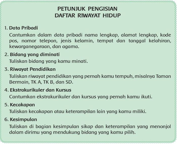 Detail Contoh Pengisian Daftar Riwayat Hidup Nomer 29