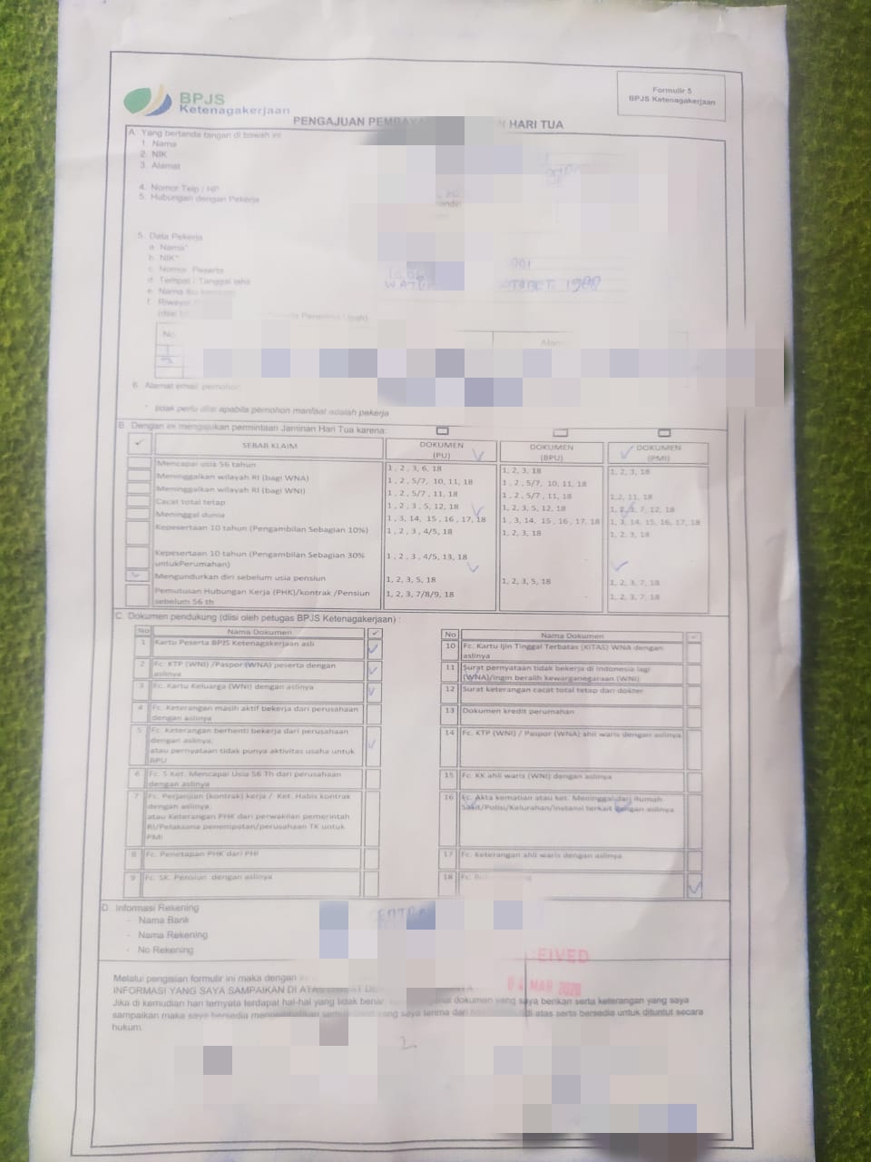 Detail Contoh Pengisian Formulir Bpjs Ketenagakerjaan Nomer 24