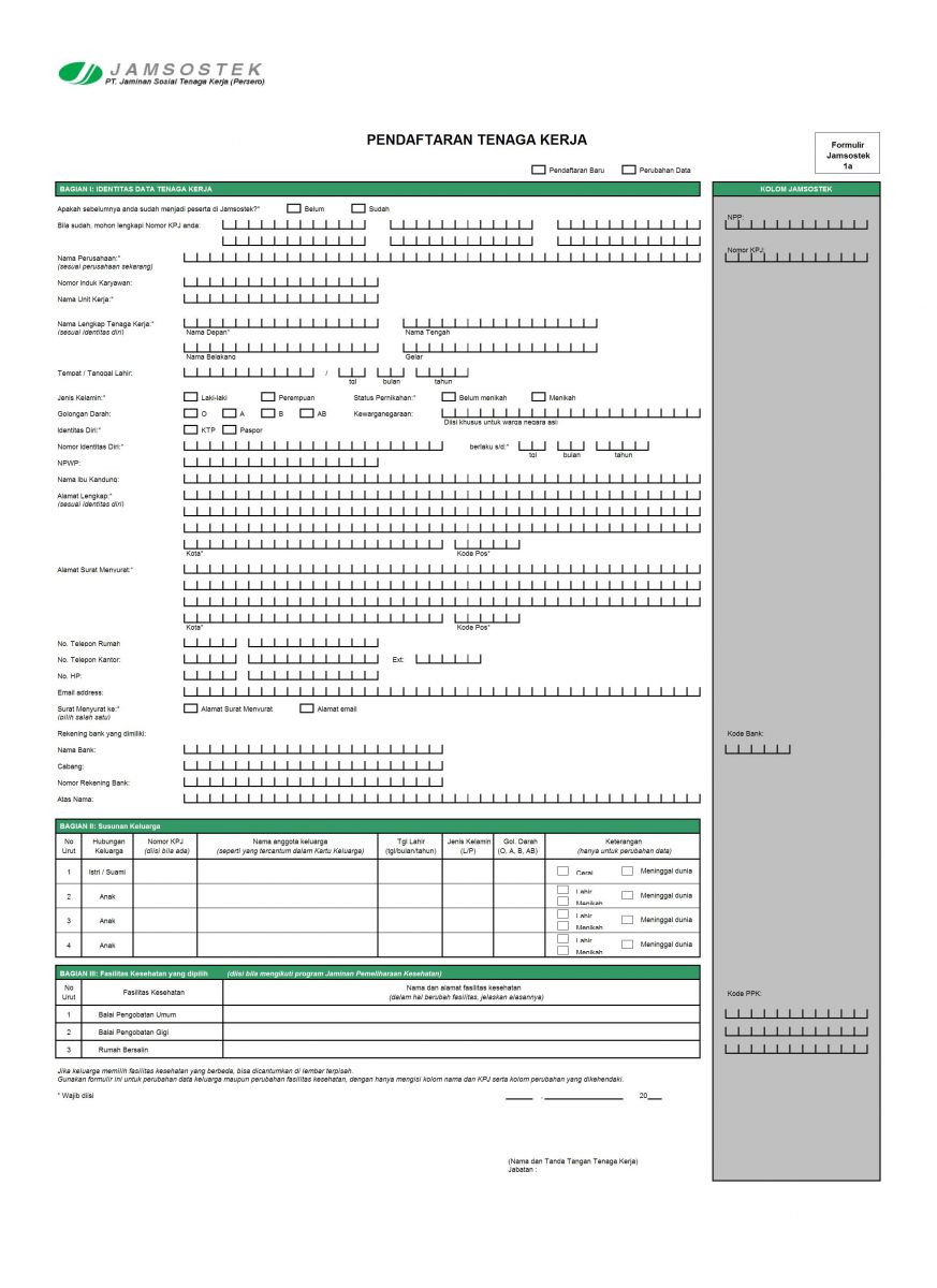 Detail Contoh Pengisian Formulir Bpjs Ketenagakerjaan Nomer 39