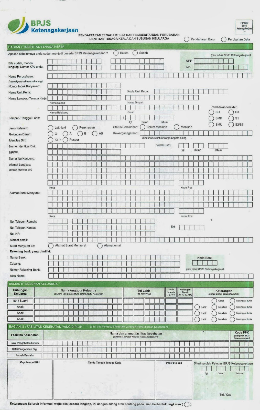 Detail Contoh Pengisian Formulir Bpjs Ketenagakerjaan Nomer 43