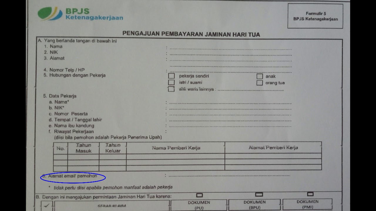 Detail Contoh Pengisian Formulir Bpjs Ketenagakerjaan Nomer 45