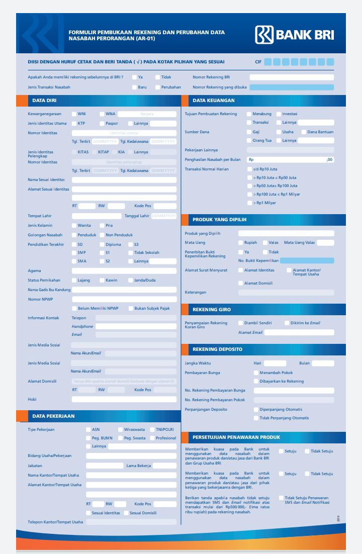 Detail Contoh Pengisian Formulir Pembukaan Rekening Bri Nomer 4