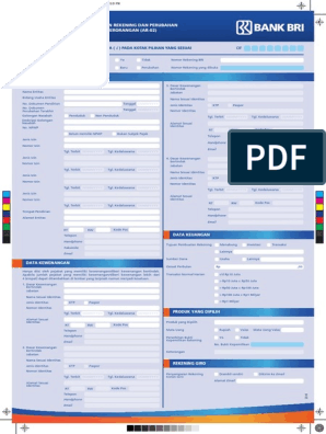 Detail Contoh Pengisian Formulir Pembukaan Rekening Bri Nomer 40