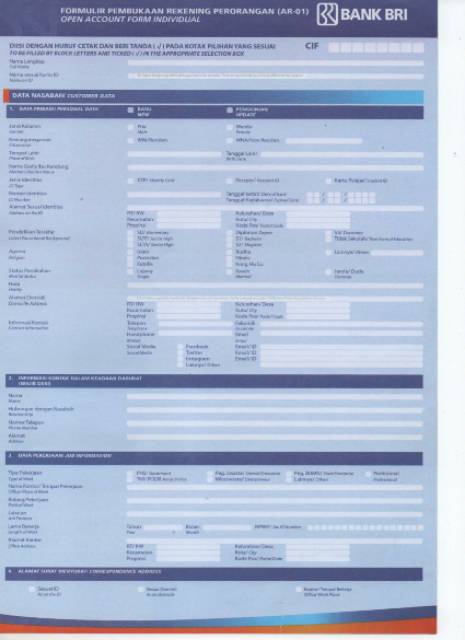 Detail Contoh Pengisian Formulir Pembukaan Rekening Bri Nomer 9