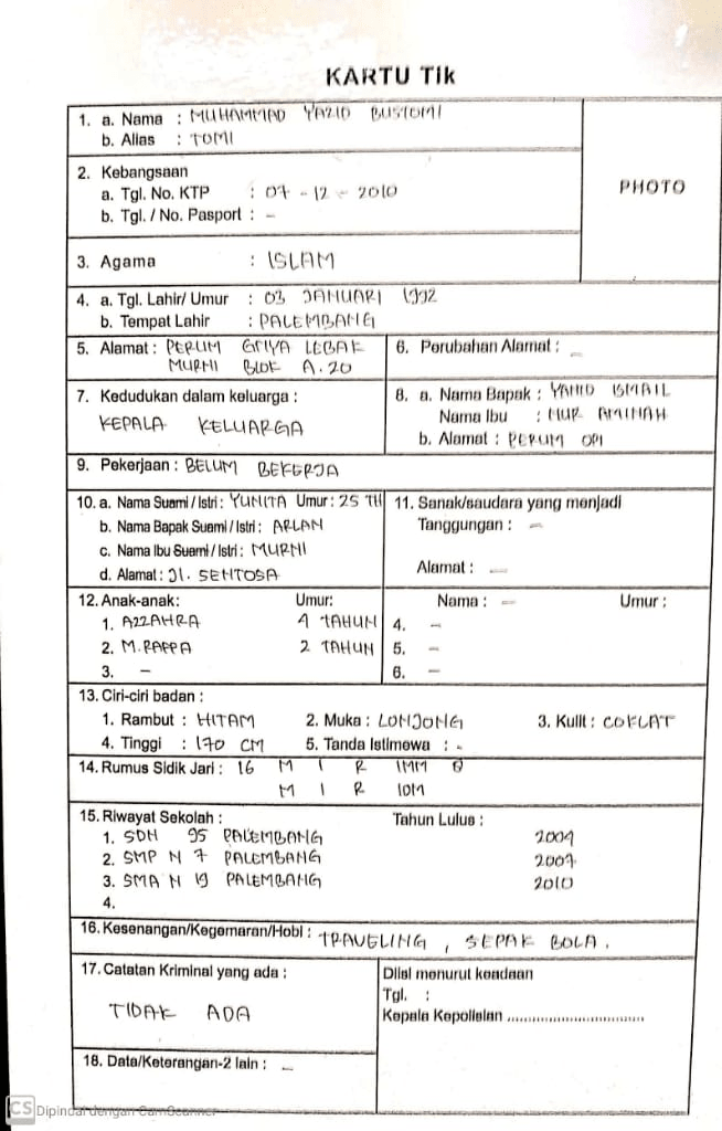 Detail Contoh Pengisian Formulir Skck Nomer 2