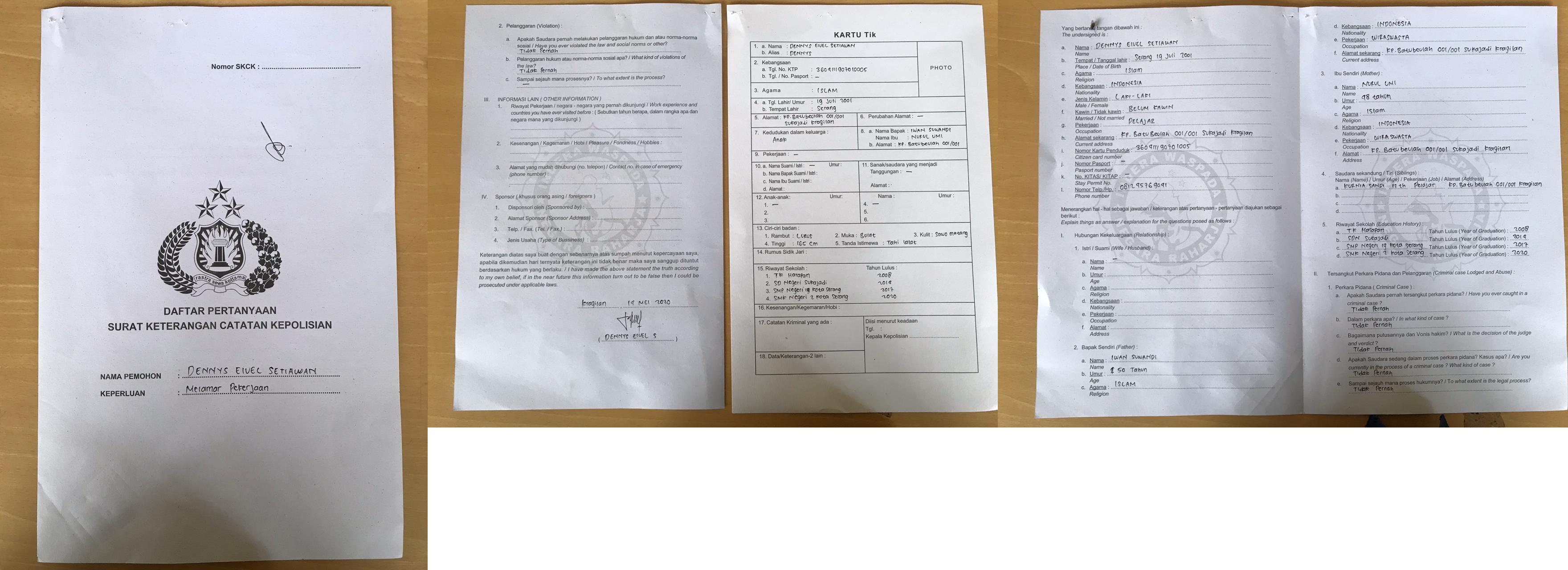 Detail Contoh Pengisian Formulir Skck Nomer 6