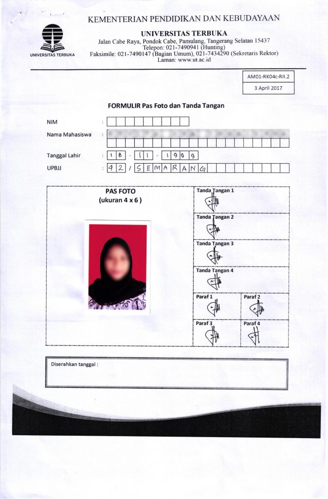 Contoh Pengisian Formulir Ut - KibrisPDR