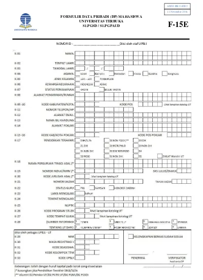 Detail Contoh Pengisian Formulir Ut Nomer 10