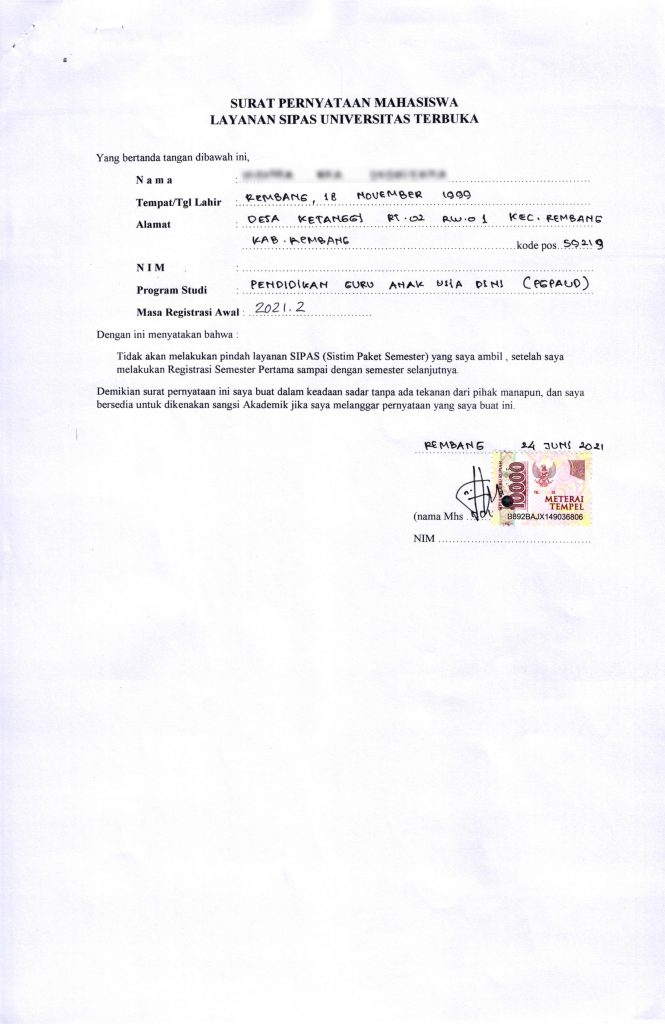 Detail Contoh Pengisian Formulir Ut Nomer 3