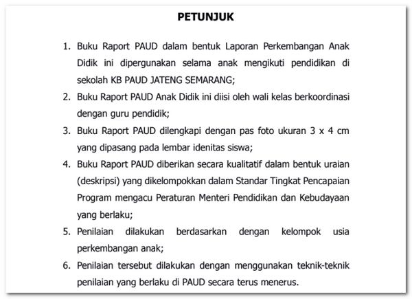 Detail Contoh Pengisian Raport Paud Narasi Nomer 27