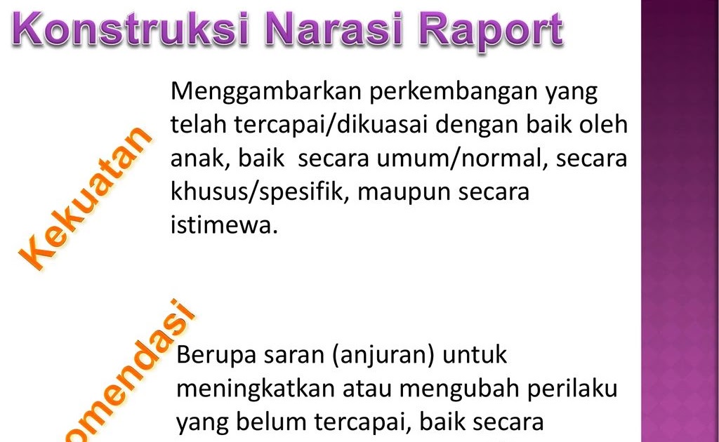 Detail Contoh Pengisian Raport Paud Narasi Nomer 40