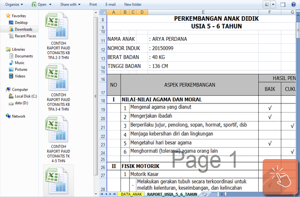 Detail Contoh Pengisian Raport Paud Narasi Nomer 44