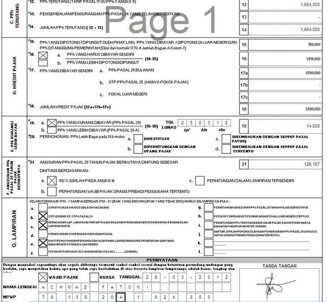 Detail Contoh Pengisian Spt 1770 Pekerjaan Bebas Nomer 9