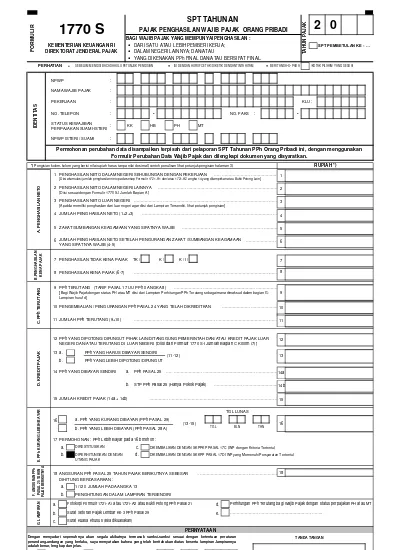 Detail Contoh Pengisian Spt Tahunan Pph Wajib Pajak Orang Pribadi 1770 Nomer 28