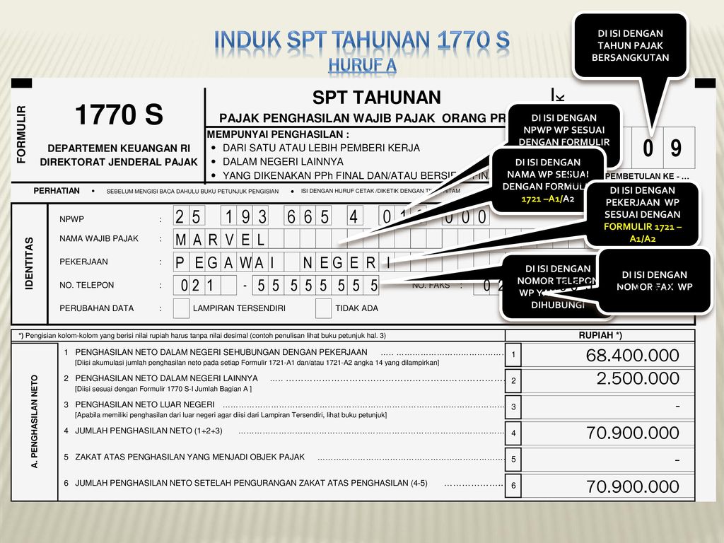 Detail Contoh Pengisian Spt Tahunan Pph Wajib Pajak Orang Pribadi 1770 Nomer 46