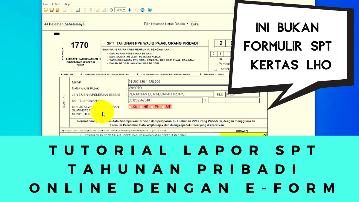 Detail Contoh Pengisian Spt Tahunan Pph Wajib Pajak Orang Pribadi 1770 Nomer 47