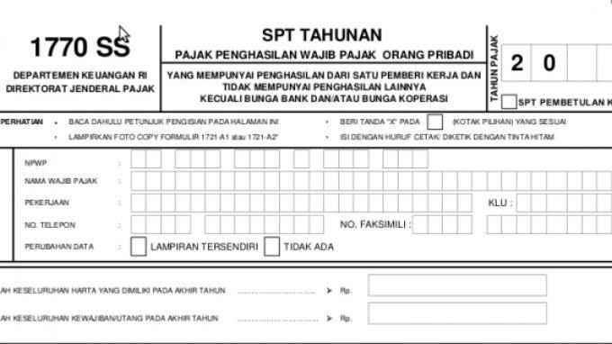 Detail Contoh Pengisian Spt Tahunan Pph Wajib Pajak Orang Pribadi 1770 Nomer 51