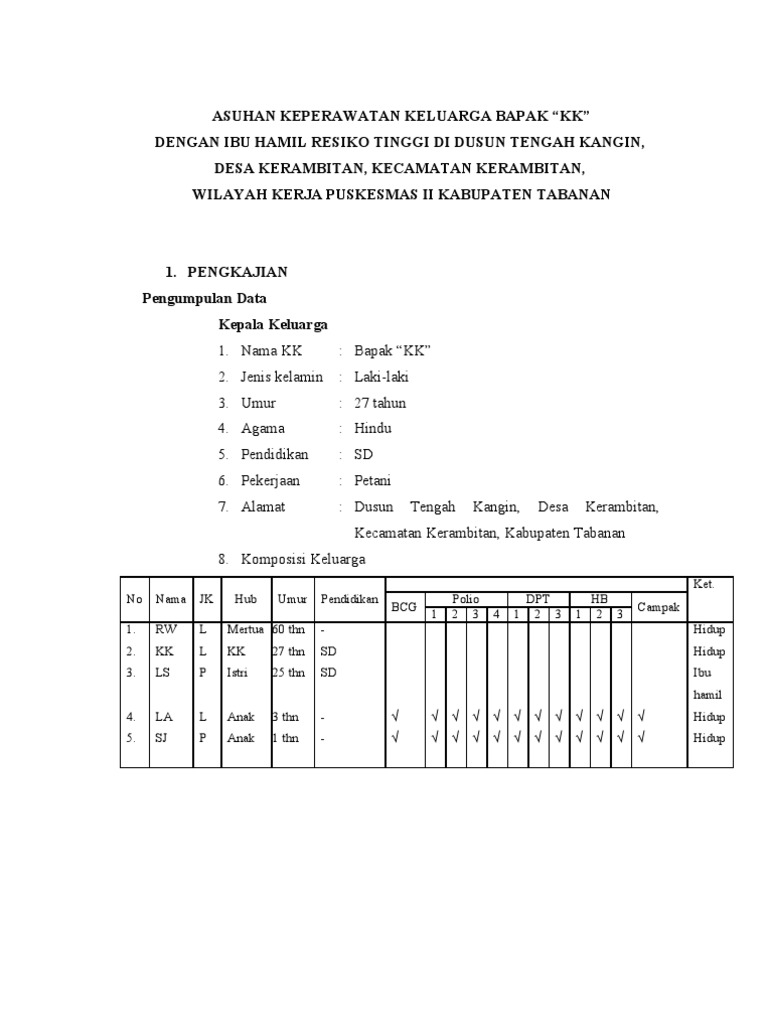 Detail Contoh Pengkajian Keperawatan Keluarga Nomer 50