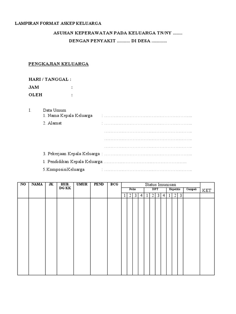 Detail Contoh Pengkajian Keperawatan Keluarga Nomer 53