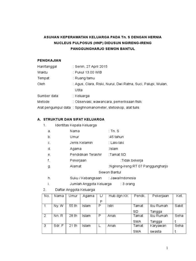 Detail Contoh Pengkajian Keperawatan Keluarga Nomer 10