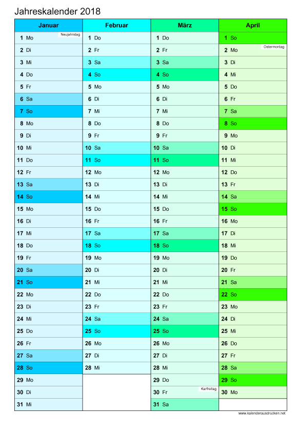 Detail Monatskalender 2018 Kostenlos Nomer 3