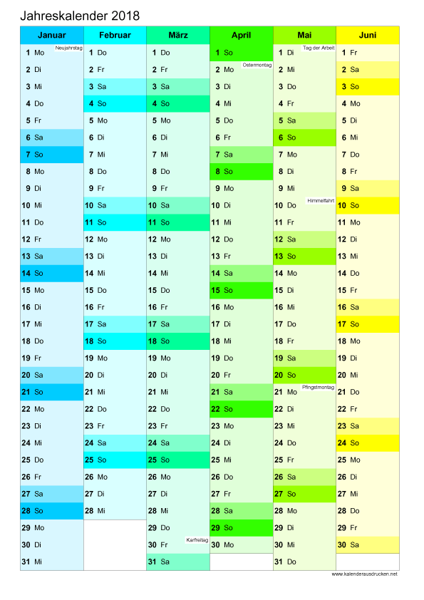 Detail Monatskalender 2018 Kostenlos Nomer 4