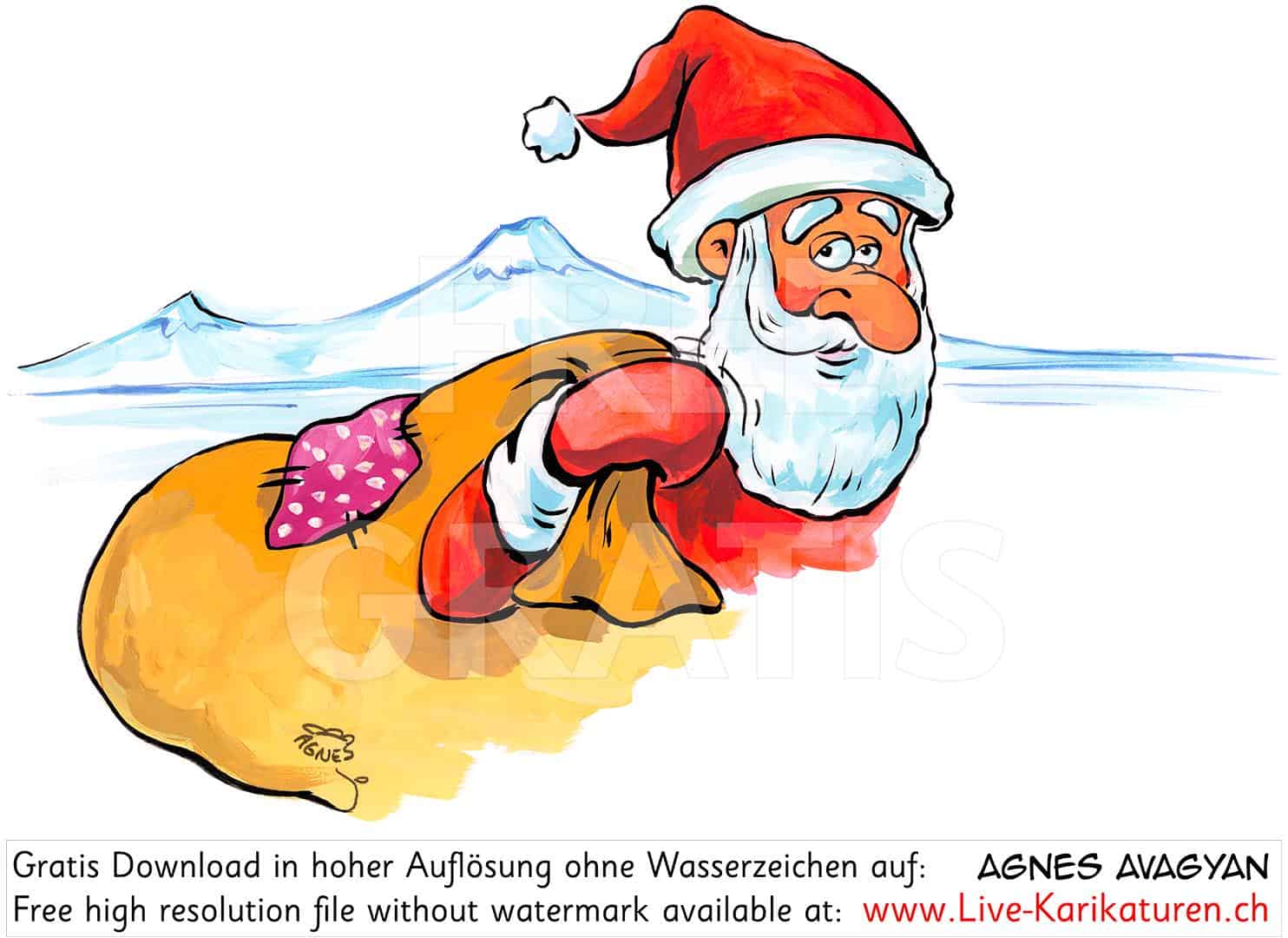 Weihnachtsmann Mit Sack Zeichnen - KibrisPDR