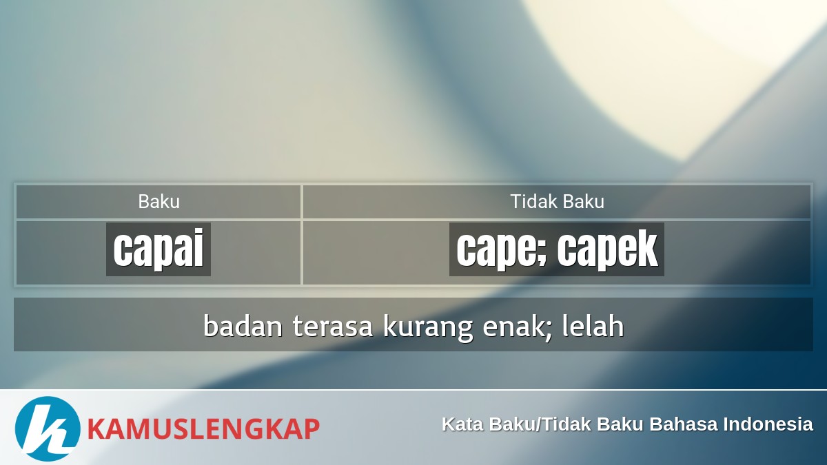 Detail Gambar Kata Cape Nomer 51