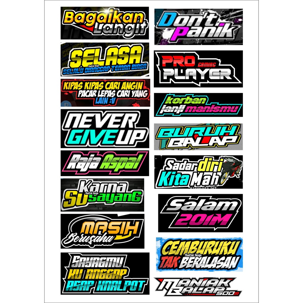 Detail Gambar Kata2 Anak Racing Nomer 52