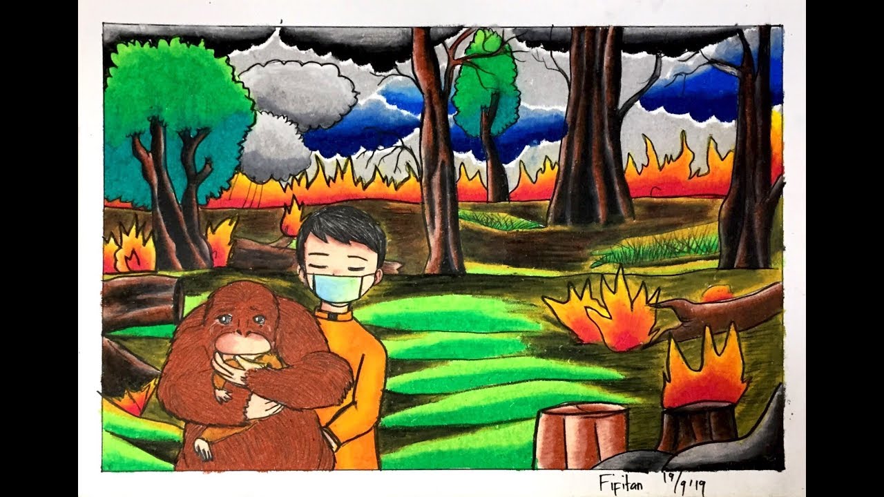 Detail Gambar Kebakaran Hutan Kartun Nomer 22