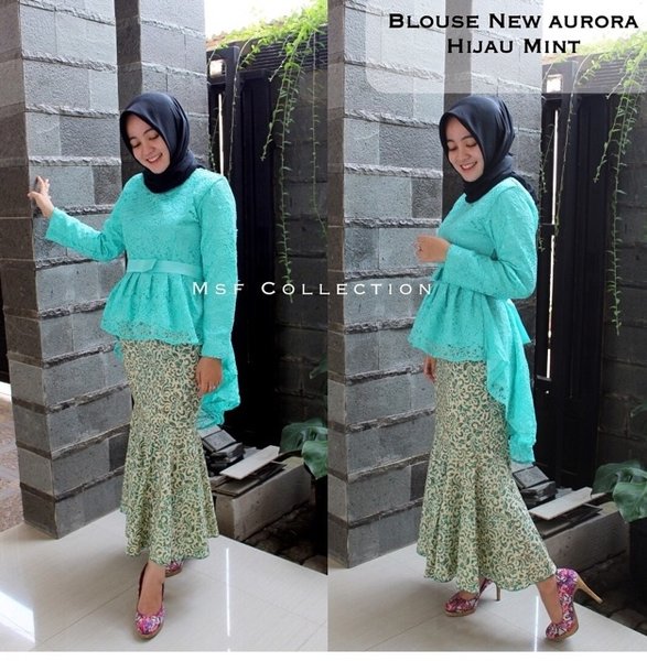 Detail Gambar Kebaya Modern Warna Hijau Mint Nomer 28