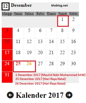 Detail Gambar Kelender 2 Desember 2017 Nomer 12