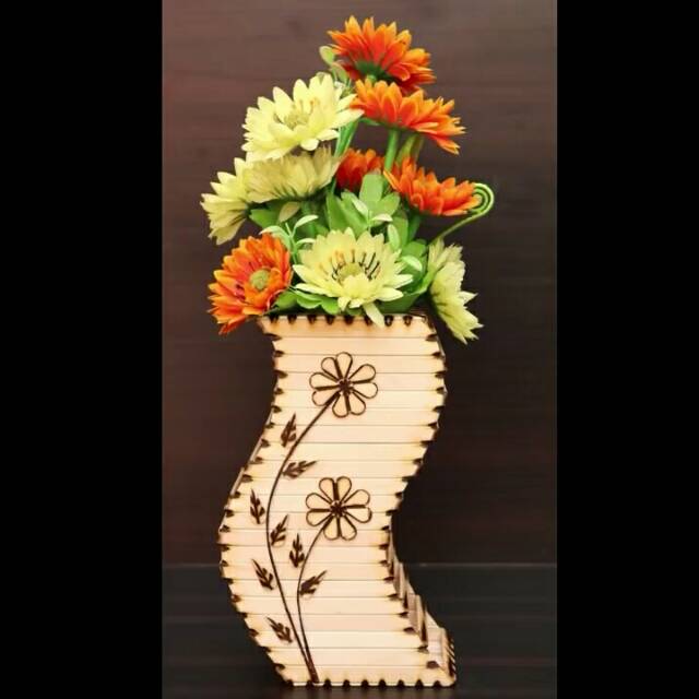 Detail Gambar Kerajinan Tangan Vas Bunga Dari Stik Nomer 13