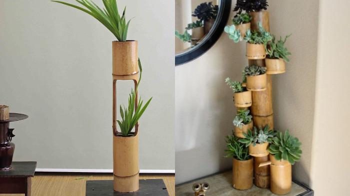 Detail Gambar Kerajinan Vas Bunga Dari Bambu Nomer 4