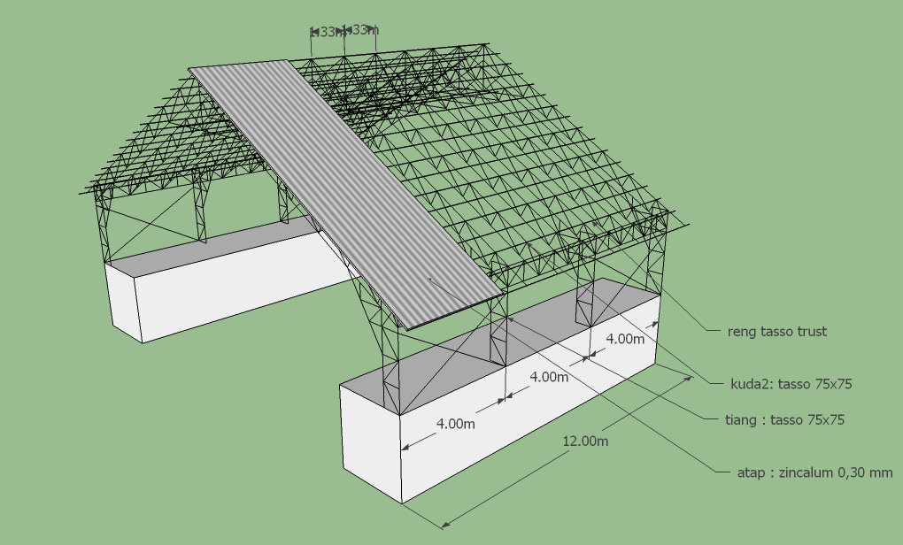 Detail Gambar Kerja Atap Gudang Galvalum Rangka Nomer 28