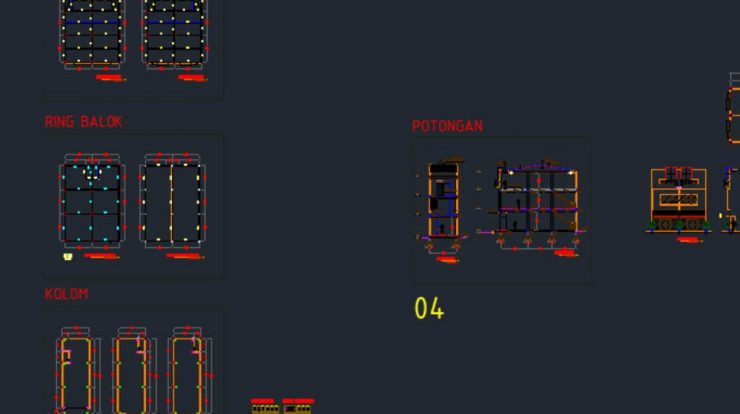 Detail Gambar Kerja Bangunan 4 Lantai Dwg Nomer 26