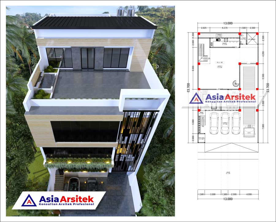 Detail Gambar Kerja Bangunan 4 Lantai Dwg Nomer 27