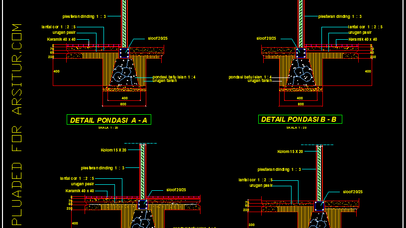 Detail Gambar Kerja Bangunan Dwg Nomer 29