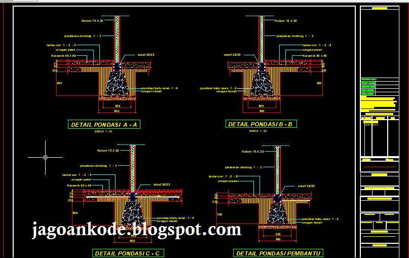 Detail Gambar Kerja Bangunan Dwg Nomer 32