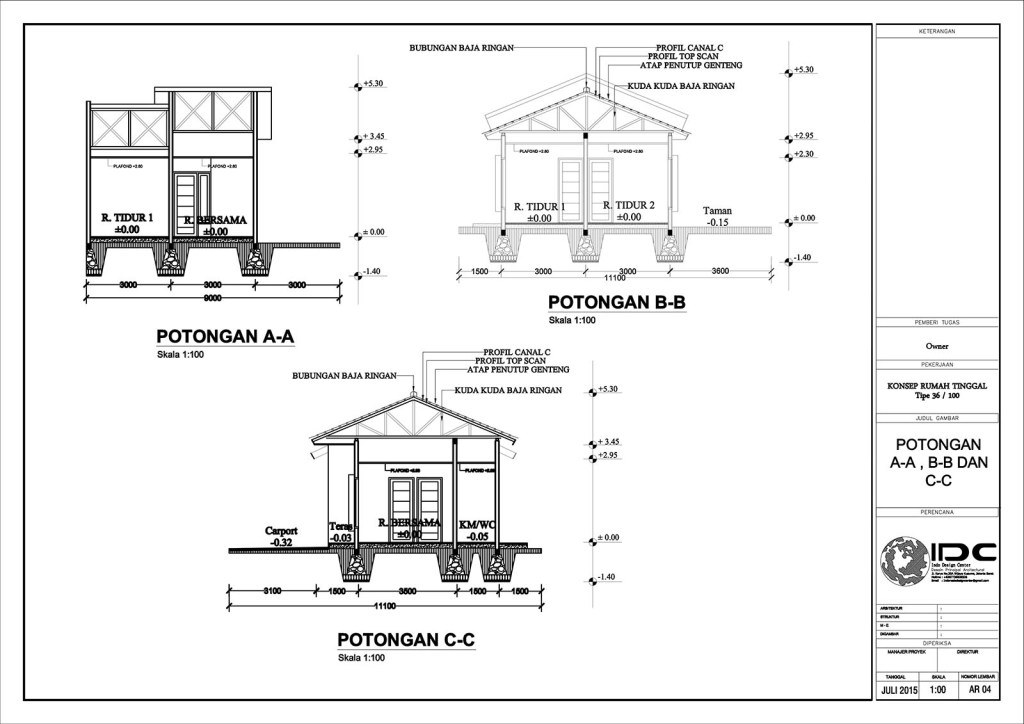 Detail Gambar Kerja Bangunan Typedwg Nomer 51