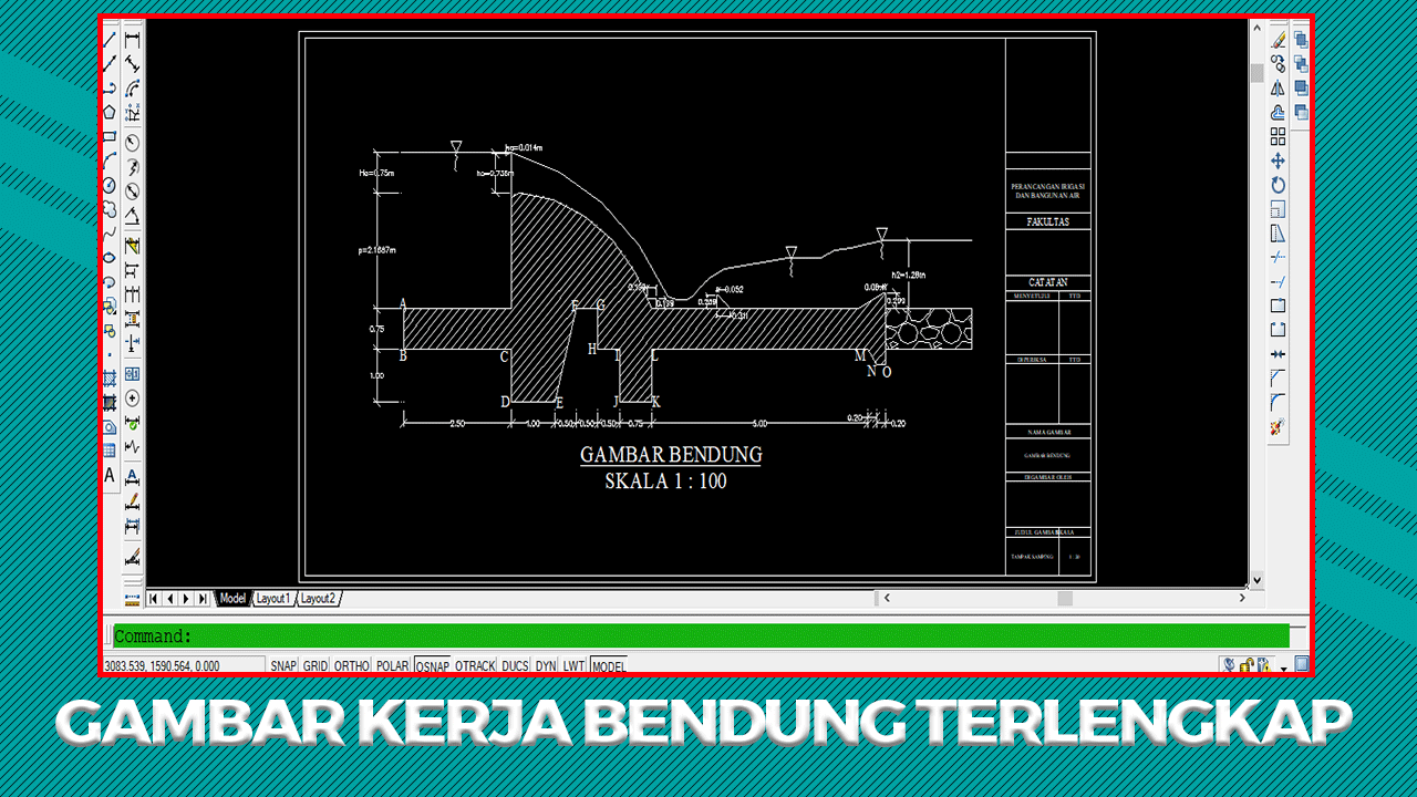 Detail Gambar Kerja Bendungan Dwg Nomer 2