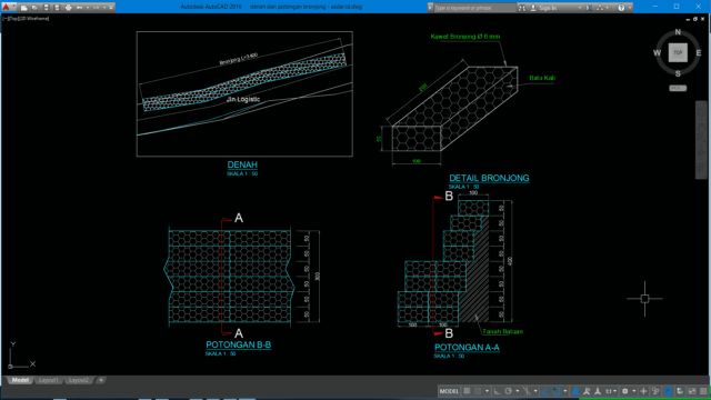 Detail Gambar Kerja Bronjong Nomer 4