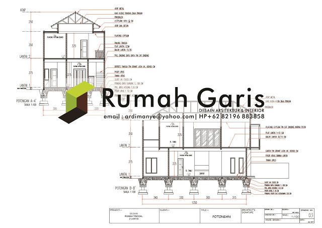 Detail Gambar Kerja Denah Rumah 2 Lantai Nomer 35