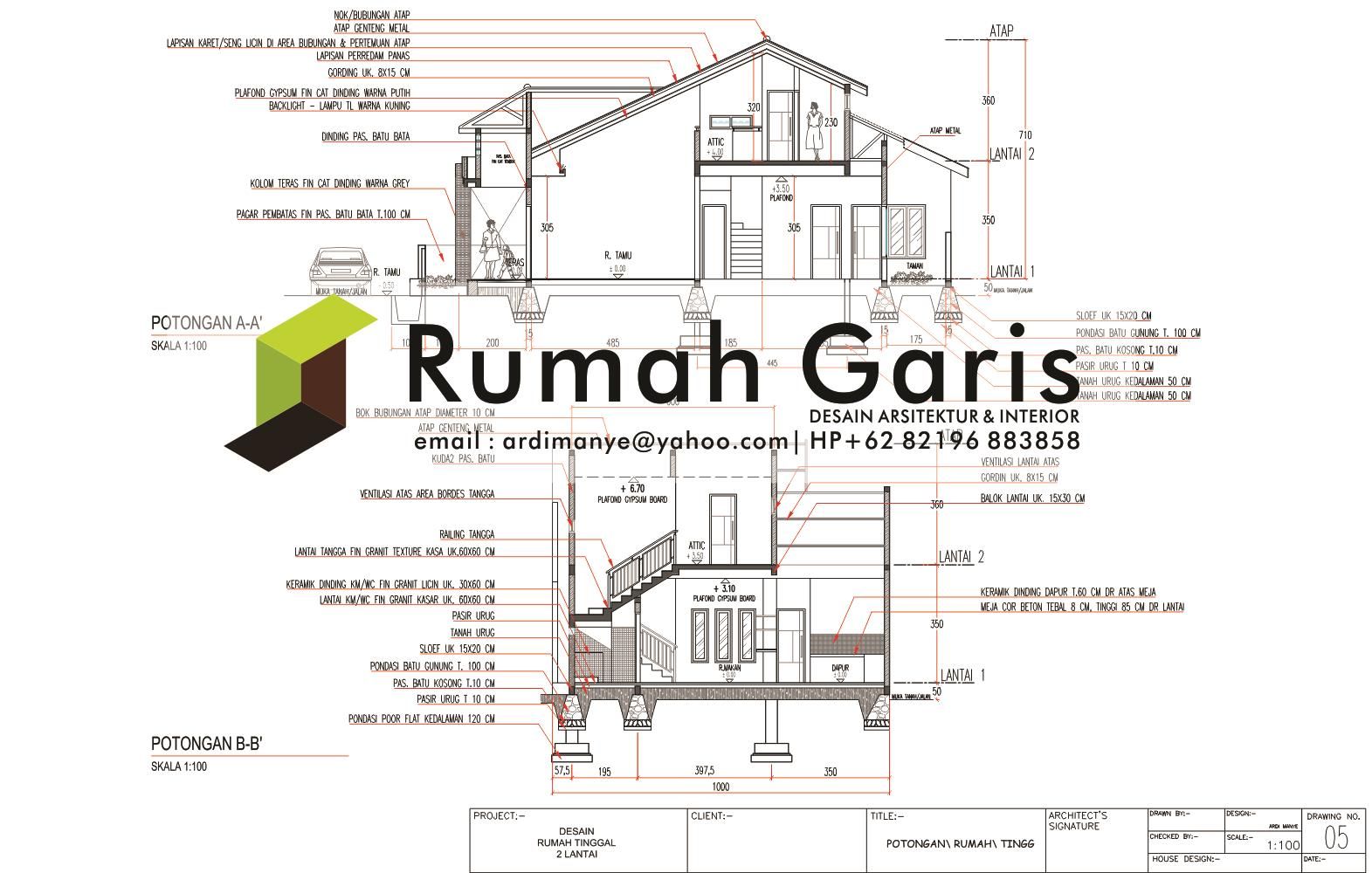 Detail Gambar Kerja Denah Rumah 2 Lantai Koleksi Nomer 40