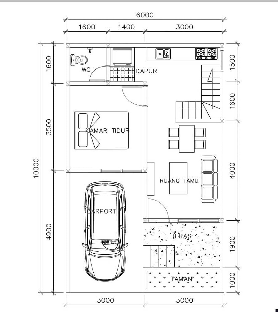 Detail Gambar Kerja Denah Rumah 2 Lantai Nomer 49